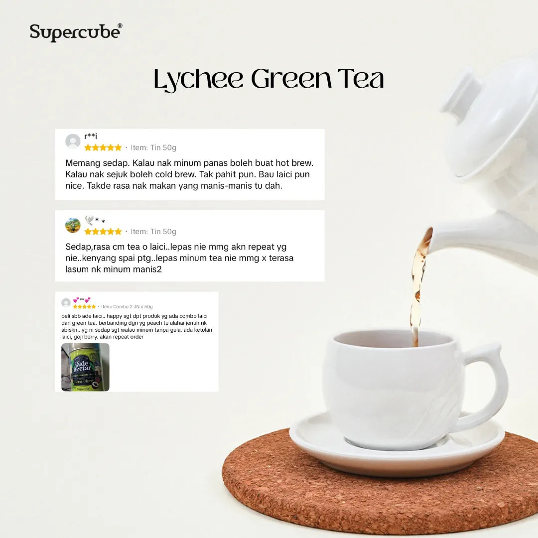 Supercube Jade Nectar Lychee Green Tea five-star customer reviews