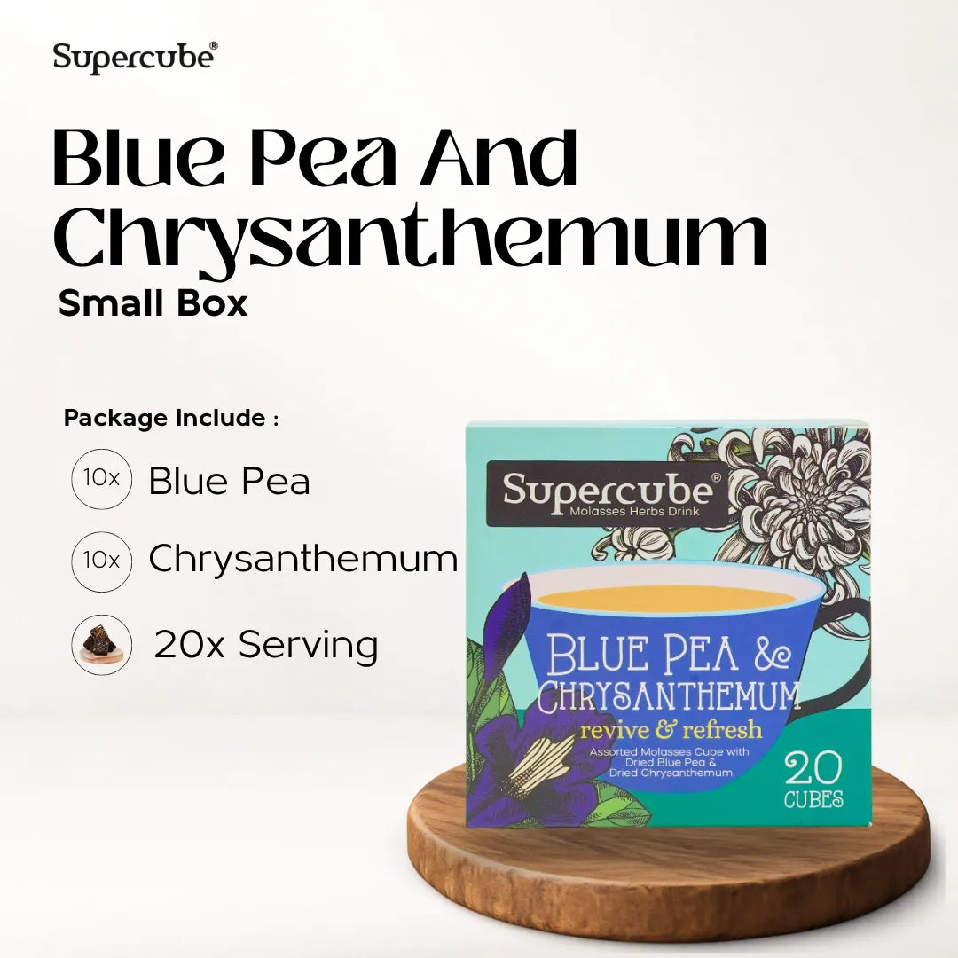 Blue Pea & Chrysanthemum