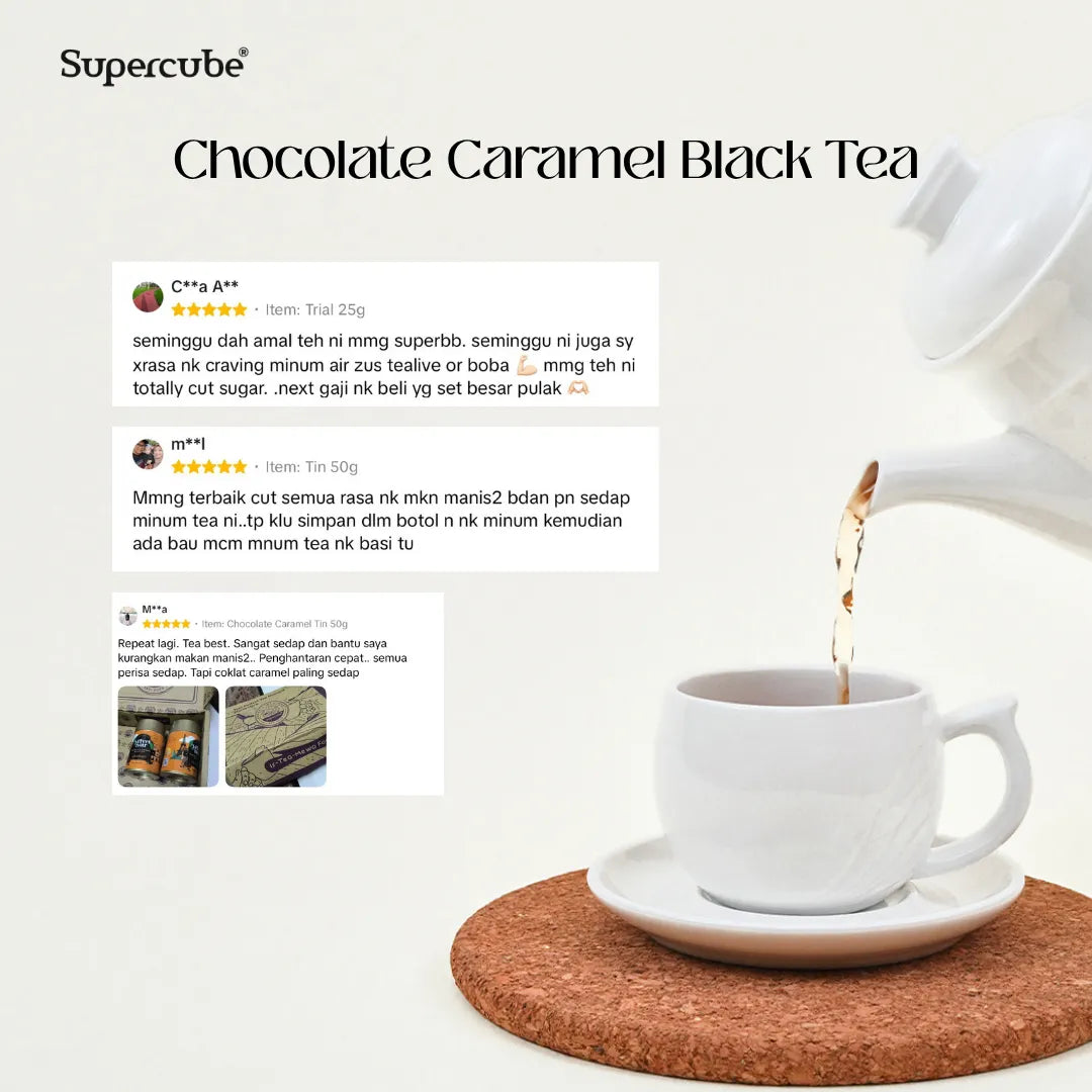 Supercube Chocolate Caramel Black Tea five-star customer reviews