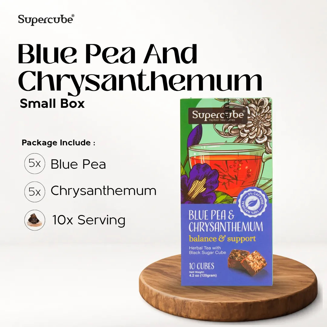 Blue Pea & Chrysanthemum